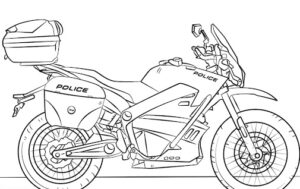 dibujo moto policia