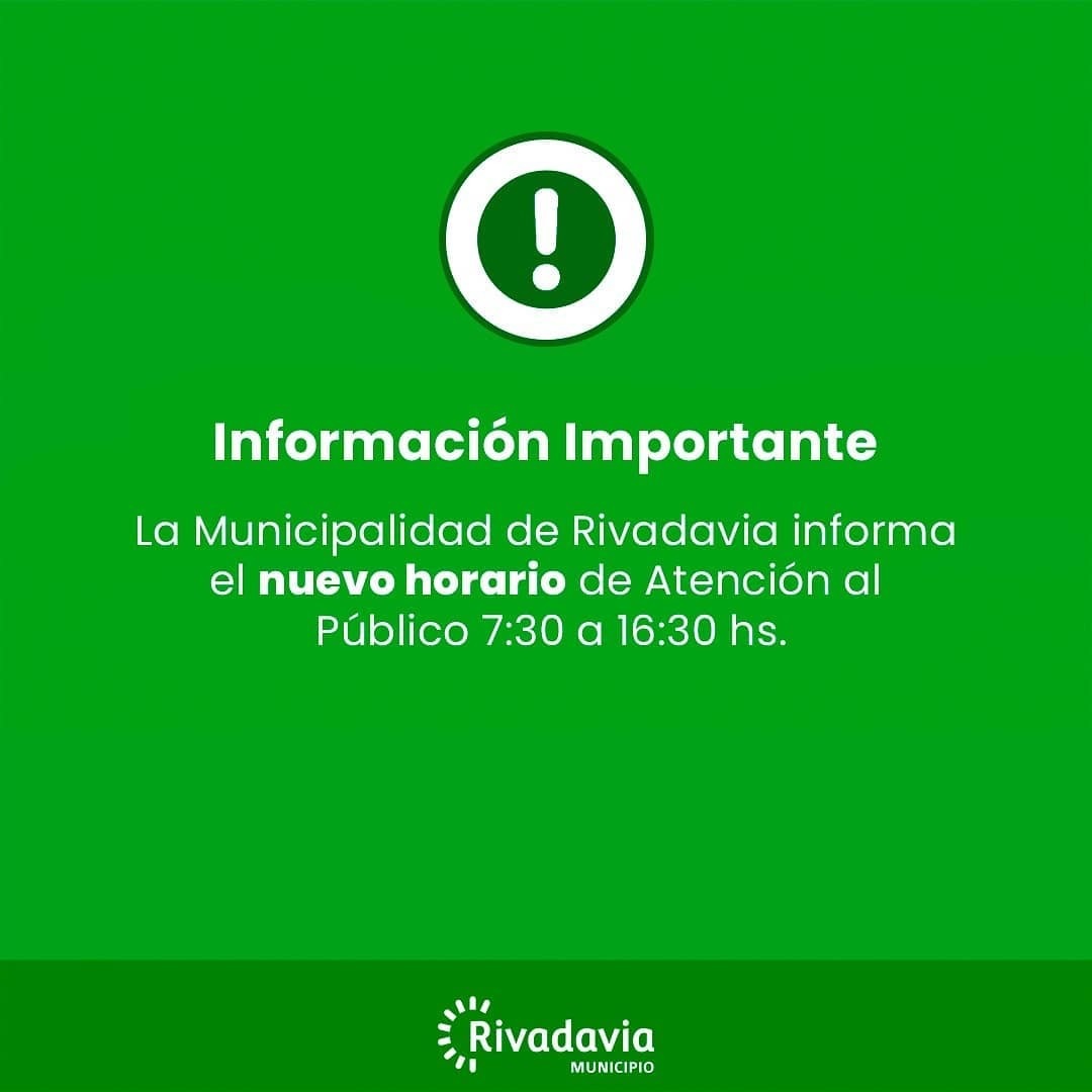 cambio de horario Rivadavia