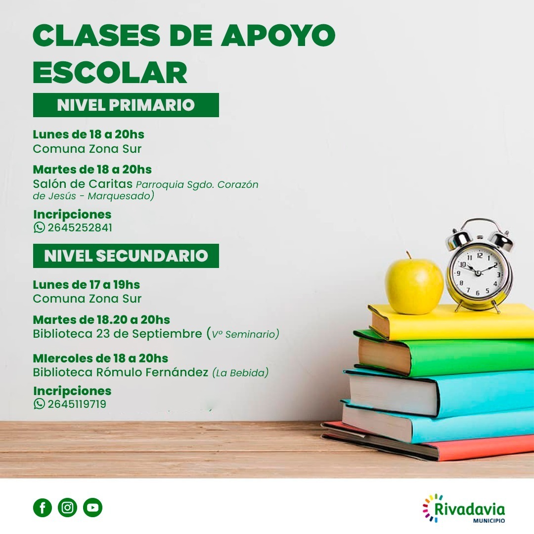 CLASES DE APOYO EN RIVADAVIA