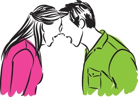 dibujo pareja discutiendo