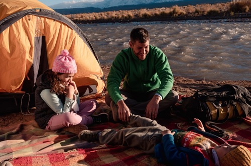 turista padre e hijos