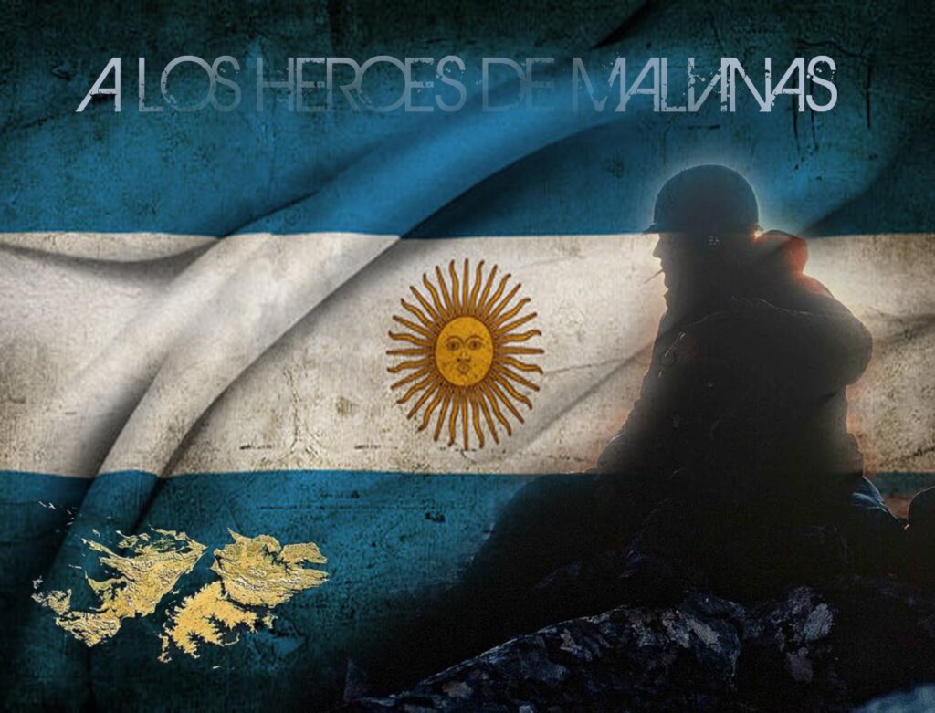 Malvinas bandera soldado