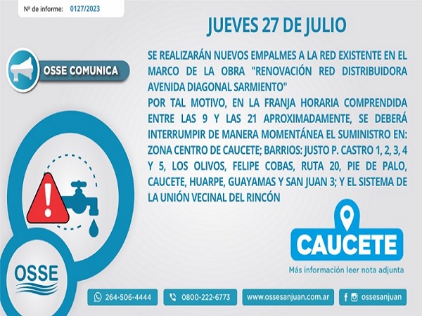 corte de agua