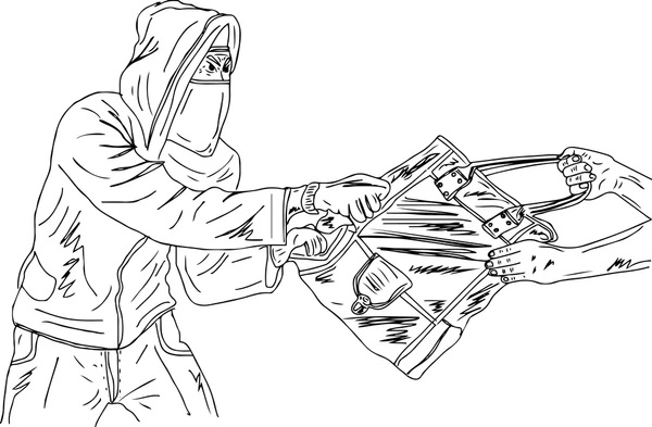 dibujo ladron mochila