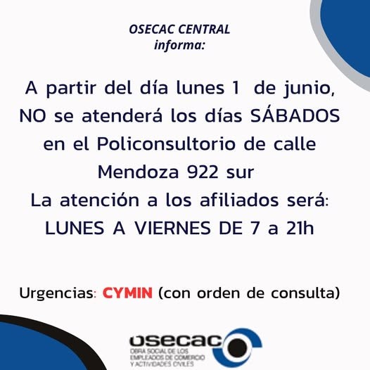 OSECAC 1 de junio