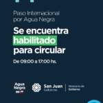 Gobierno informa el estado del Paso de Agua Negra al 29/05/26