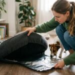 Coloca papel aluminio bajo la cama de tu mascota