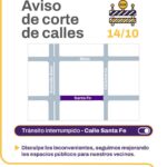 Continúan los trabajos de repavimentación y ordenamiento del tránsito en calle Santa Fe