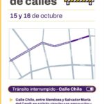 Repavimentación en calle Chile: habrá cortes de tránsito los días 15 y 16 de octubre